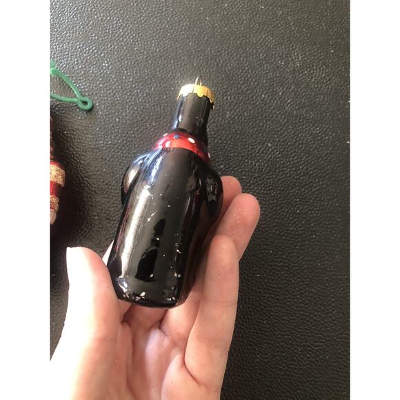 Vintage Eclectic Glass Soldier, Santa Bear, Penguin Christmas Ornaments Set Of 3 - Picture 6 of 7